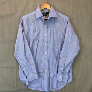 Polo Ralph Lauren Shirt Mens Medium Button Up  Blue 16 32/33 Regent Custom Fit